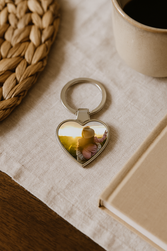 Sleutelhanger met foto - Rechthoek, Hart, Rond