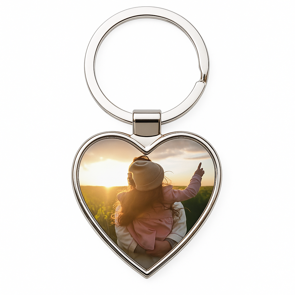 Sleutelhanger met foto - Rechthoek, Hart, Rond
