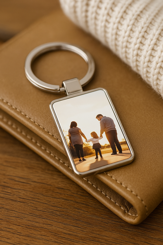 Sleutelhanger met foto - Rechthoek, Hart, Rond