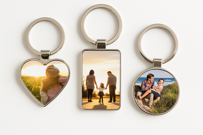 Sleutelhanger met foto - Rechthoek, Hart, Rond